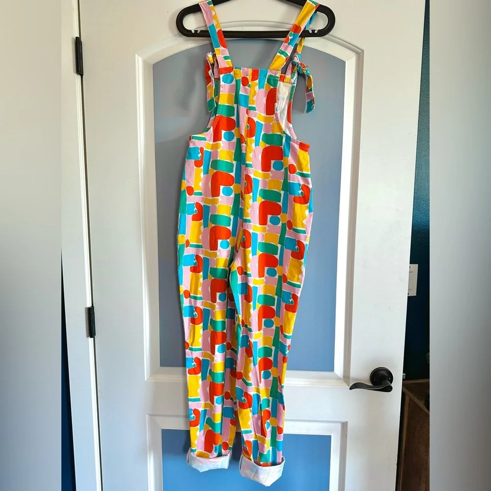Lucy & Yak x Claire Ritchie Colorful Abstract Print Original Dungarees Size 0 - Picture 5 of 8